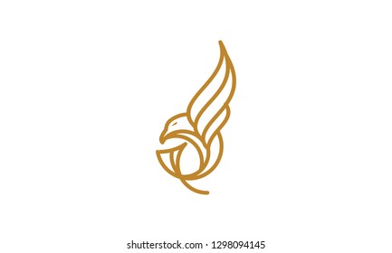 bird line art logo icon vector