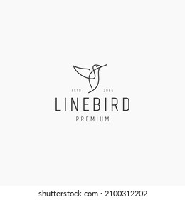 Bird line art logo icon design template