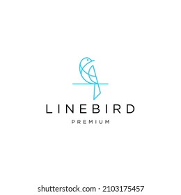 Bird line art logo icon design template