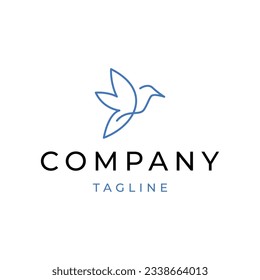 Bird line art logo icon design template