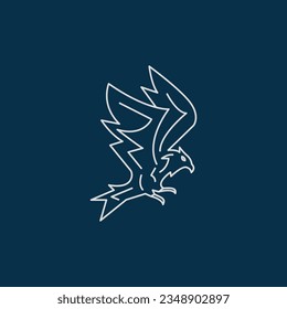 Bird line art logo icon design template