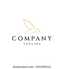 Bird line art logo icon design template