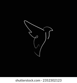 Bird line art logo icon design template