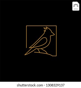 bird line art logo template vector icon element isolated