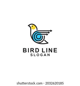 Bird line art logo template 