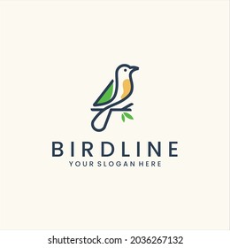 Bird Line Art Logo Template Stock Vector (Royalty Free) 2036267132