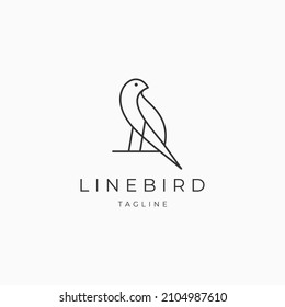 Bird line art logo vector icon design template