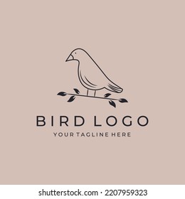bird line art logo vector design illustration