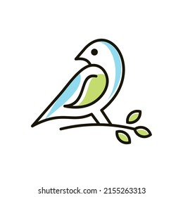 Bird line art minimalist vector logo template illustration.This logo suitable for business