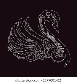 Bird Line art Mono illustration vector Design template. Suitable for Creative Industry, Multimedia, entertainment, Educations, Shop, and any related business