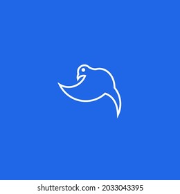 Bird Line Art. Simple Minimalist Logo Design Inspiration. Vector Illustration.