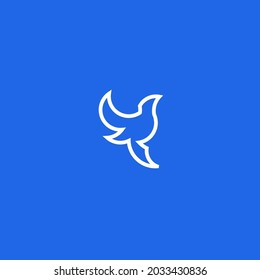 Bird Line Art. Simple Minimalist Logo Design Inspiration. Vector Illustration.
