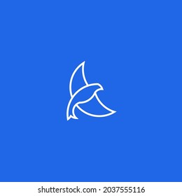 Bird Line Art. Simple Minimalist Logo Design Inspiration. Vector Illustration.
