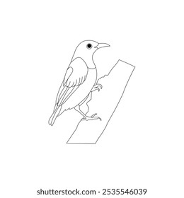 Diseño de Vector de arte de línea de pájaro. Diseño de ilustración de contorno de pájaro.