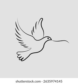 Design vetorial de arte de linha de pássaro