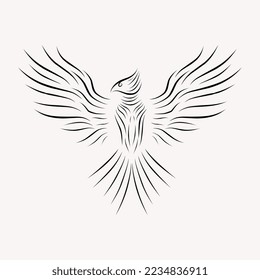 bird line art vector illustration