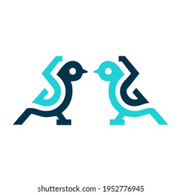 bird line design Logo Template Vector