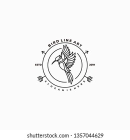 Bird Line Designs Illustration Vector Template.Suitable for Creative Industry, Multimedia, entertainment, Educations, Shop, and any related business