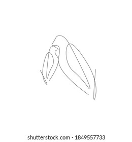 Vogellinie auf weißem Hintergrund. Vektorgrafik