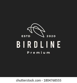 bird line hipster vintage logo vector icon illustration
