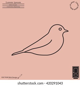bird line icon 