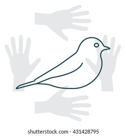 bird line icon 