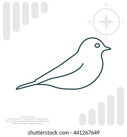bird line icon 