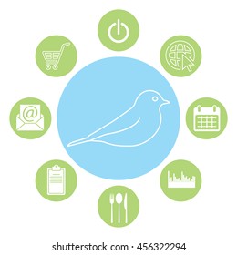 bird line icon 