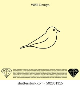 bird line icon 