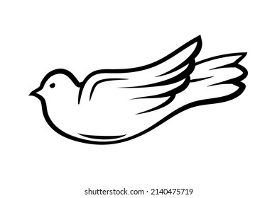 Icono de línea de pájaro. Vector de animales 