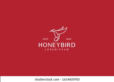 Bird line icon. flying bird outline logo vector. emblem design