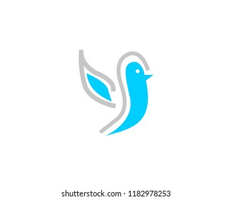 Bird Line Icon Logo Vector Element