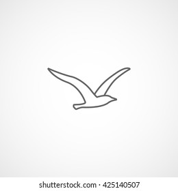 Bird Line Icon On White Background