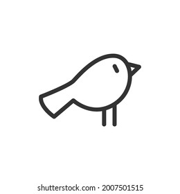 Bird line icon, sign or symbol. Premium pictogram in trendy outline style. Bird pixel perfect vector icon isolated on a white background.