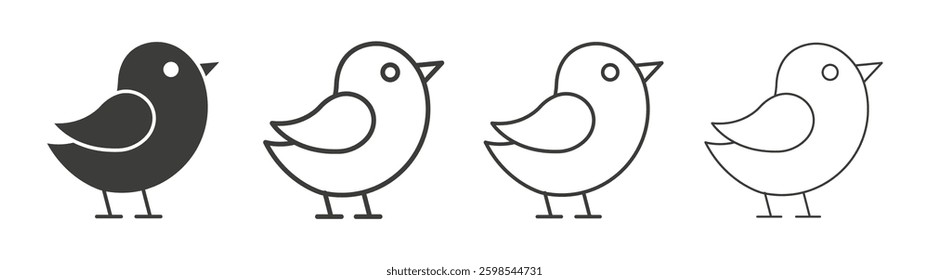 Bird line icon vector illustration set.