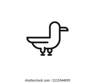Bird line icon. Vector symbol in trendy flat style on white background. Bird sing for design.