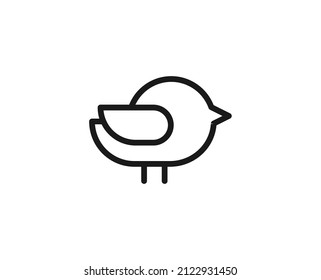 Bird line icon. Vector symbol in trendy flat style on white background. Bird sing for design.