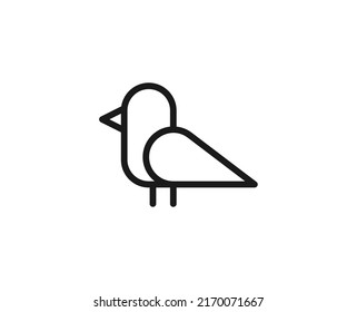 Bird line icon. Vector symbol in trendy flat style on white background. Bird sing for design.