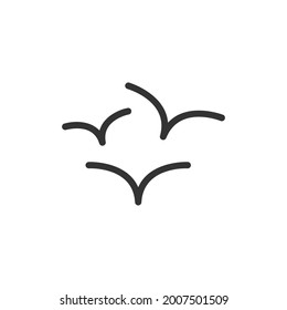 Bird line icon. Web symbol for web and apps. Sign design in outline style. Bird stroke object.