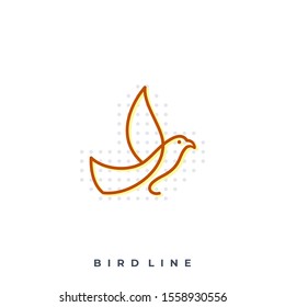 Bird Line Illustration Vector Template. Suitable for Creative Industry, Multimedia, entertainment, Educations, Shop, and any related business