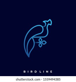 Bird Line Illustration Vector Template. Suitable for Creative Industry, Multimedia, entertainment, Educations, Shop, and any related business
