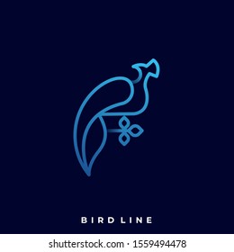 Bird Line Illustration Vector Template. Suitable for Creative Industry, Multimedia, entertainment, Educations, Shop, and any related business
