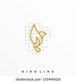 Bird Line Illustration Vector Template. Suitable for Creative Industry, Multimedia, entertainment, Educations, Shop, and any related business