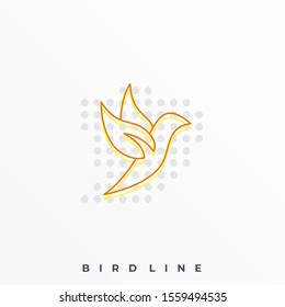 Bird Line Illustration Vector Template. Suitable for Creative Industry, Multimedia, entertainment, Educations, Shop, and any related business