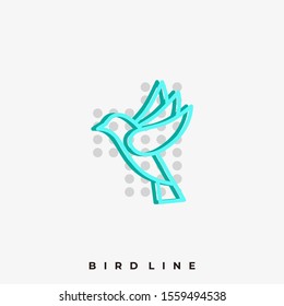 Bird Line Illustration Vector Template. Suitable for Creative Industry, Multimedia, entertainment, Educations, Shop, and any related business