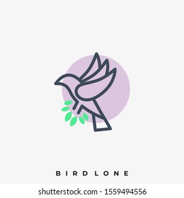 Bird Line Illustration Vector Template. Suitable for Creative Industry, Multimedia, entertainment, Educations, Shop, and any related business
