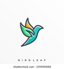 Bird Line Illustration Vector Template. Suitable for Creative Industry, Multimedia, entertainment, Educations, Shop, and any related business