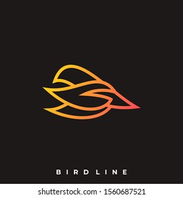 Bird Line Illustration Vector Template. Suitable for Creative Industry, Multimedia, entertainment, Educations, Shop, and any related business