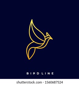Bird Line Illustration Vector Template. Suitable for Creative Industry, Multimedia, entertainment, Educations, Shop, and any related business