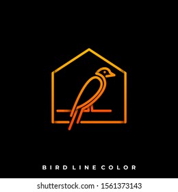 Bird Line Illustration Vector Template. Suitable for Creative Industry, Multimedia, entertainment, Educations, Shop, and any related business